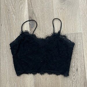 Black Lace Crop Top